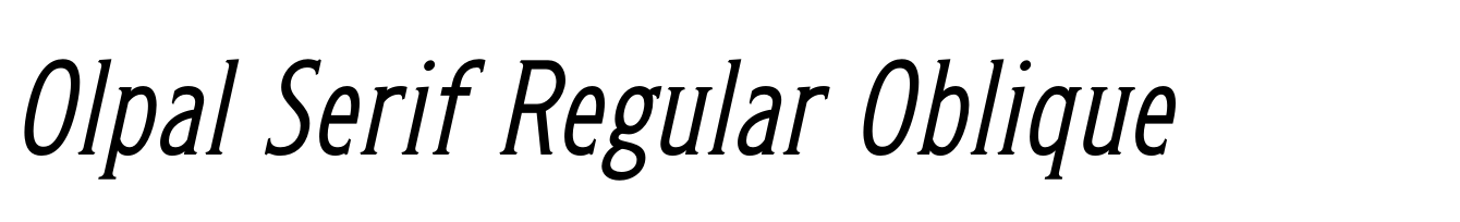 Olpal Serif Regular Oblique